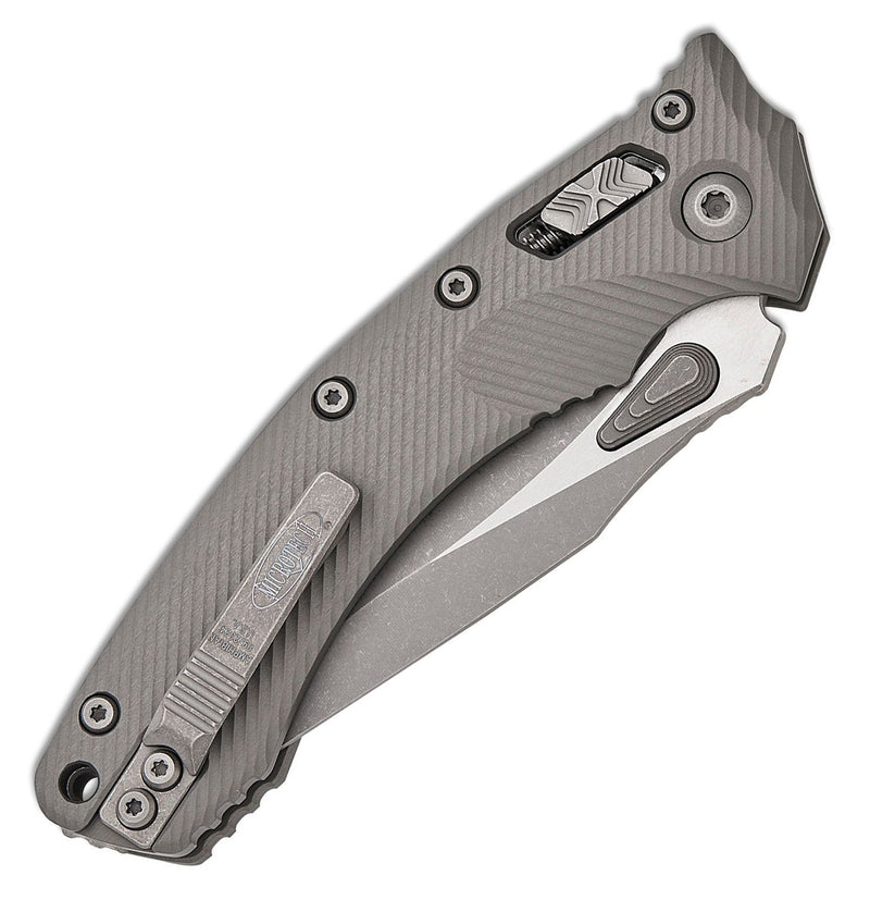 Microtech Amphibian RAM-LOK S/E Fluted Natural Clear Apocalyptic Part Serrated 137RL-11 APFLNC