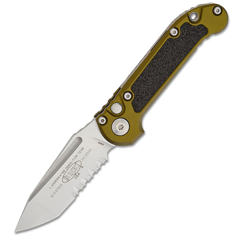 Microtech L.U.D.T Gen III Auto OD Green Stonewash Part Serrated 1136-11OD