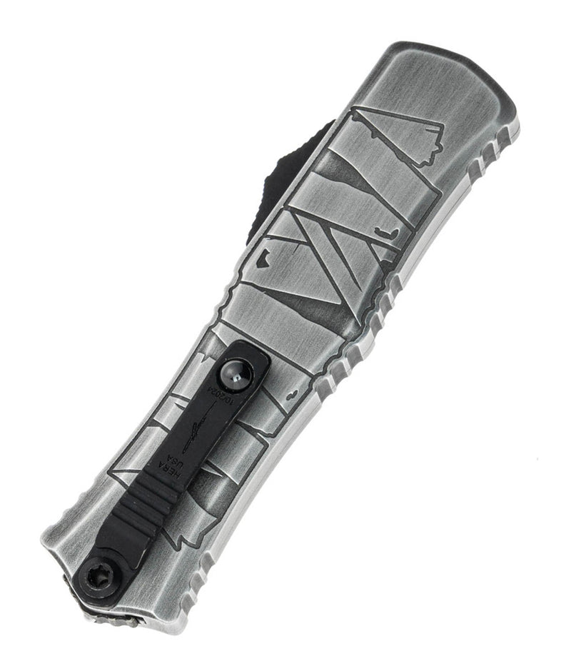 Microtech Mini Hera II D/E Signature Series Brushed Metal Mummy Wrap 1702-1 BMHWMYS