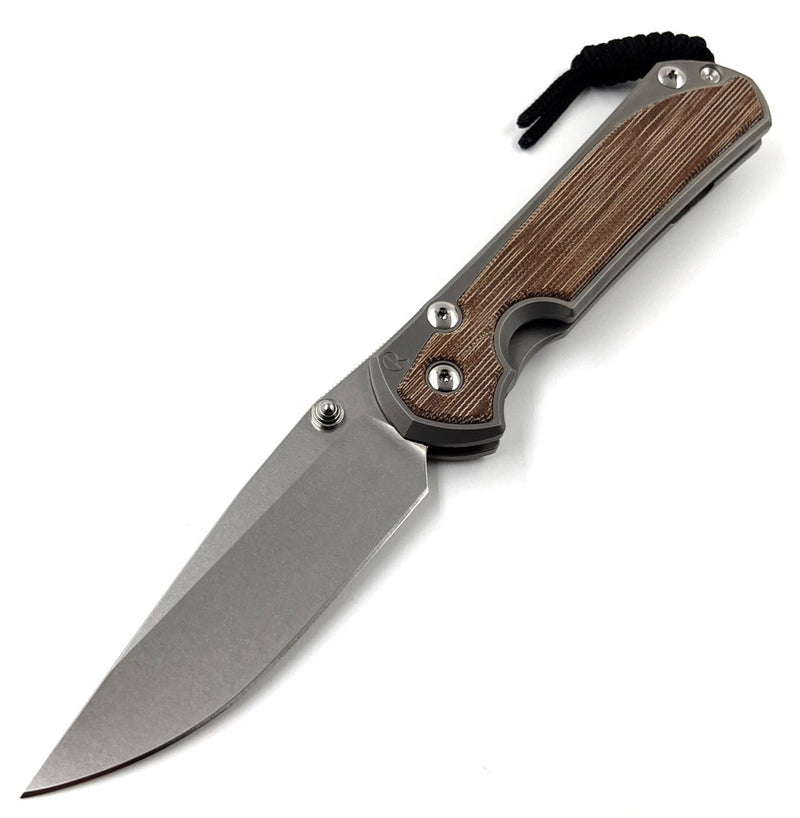 Chris Reeve Large Sebenza 31 Natural Canvas Micarta Glass Blasted Magnacut L31-1660