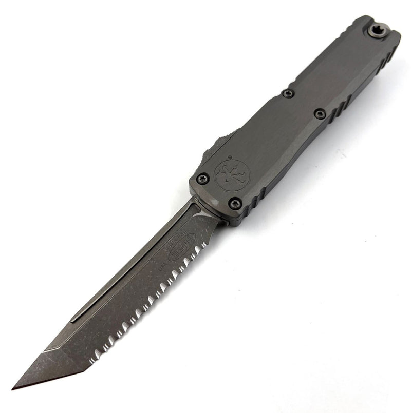 Microtech Ultratech ZBP T/E Natural Clear Apocalyptic Full Serrated 1123-12 APNC